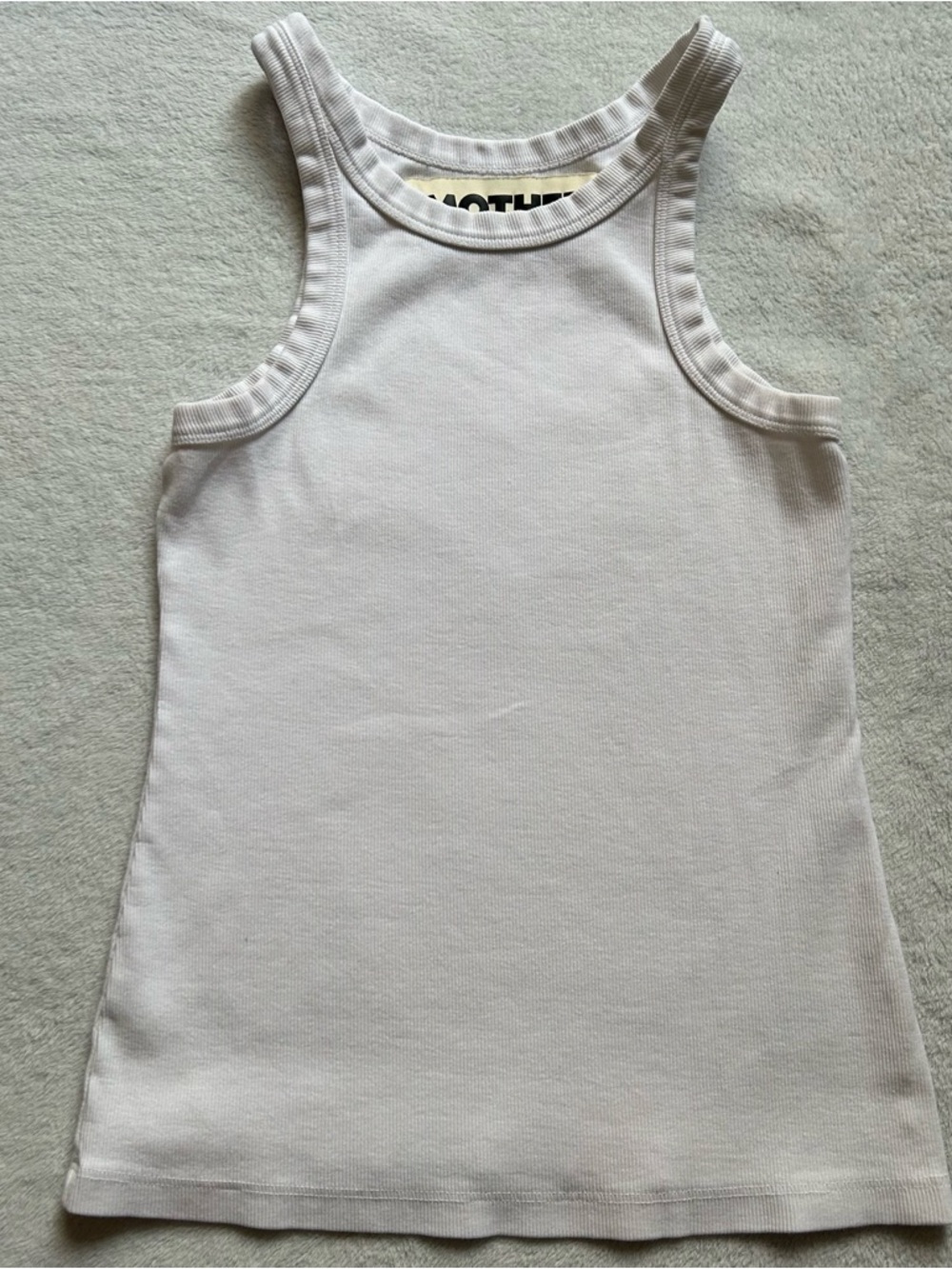 MOTHER The chin ups white ribbed tank top